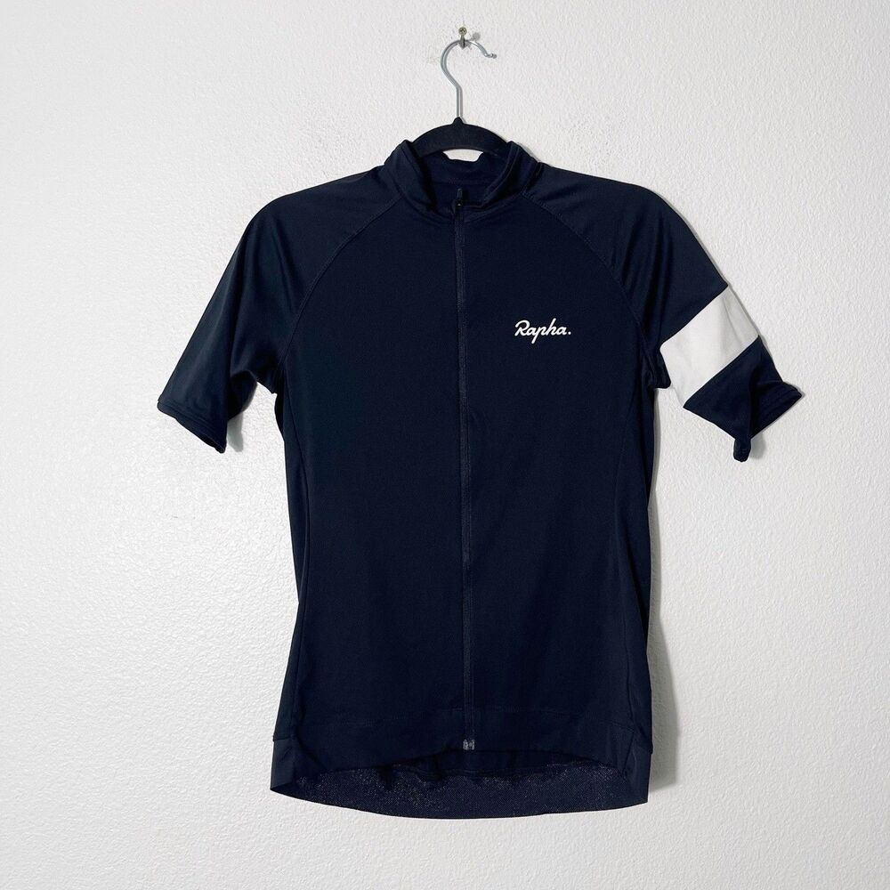 Rapha Womens Core Jersey Black White Cycling Road Bike Short Sleeve Top Medium